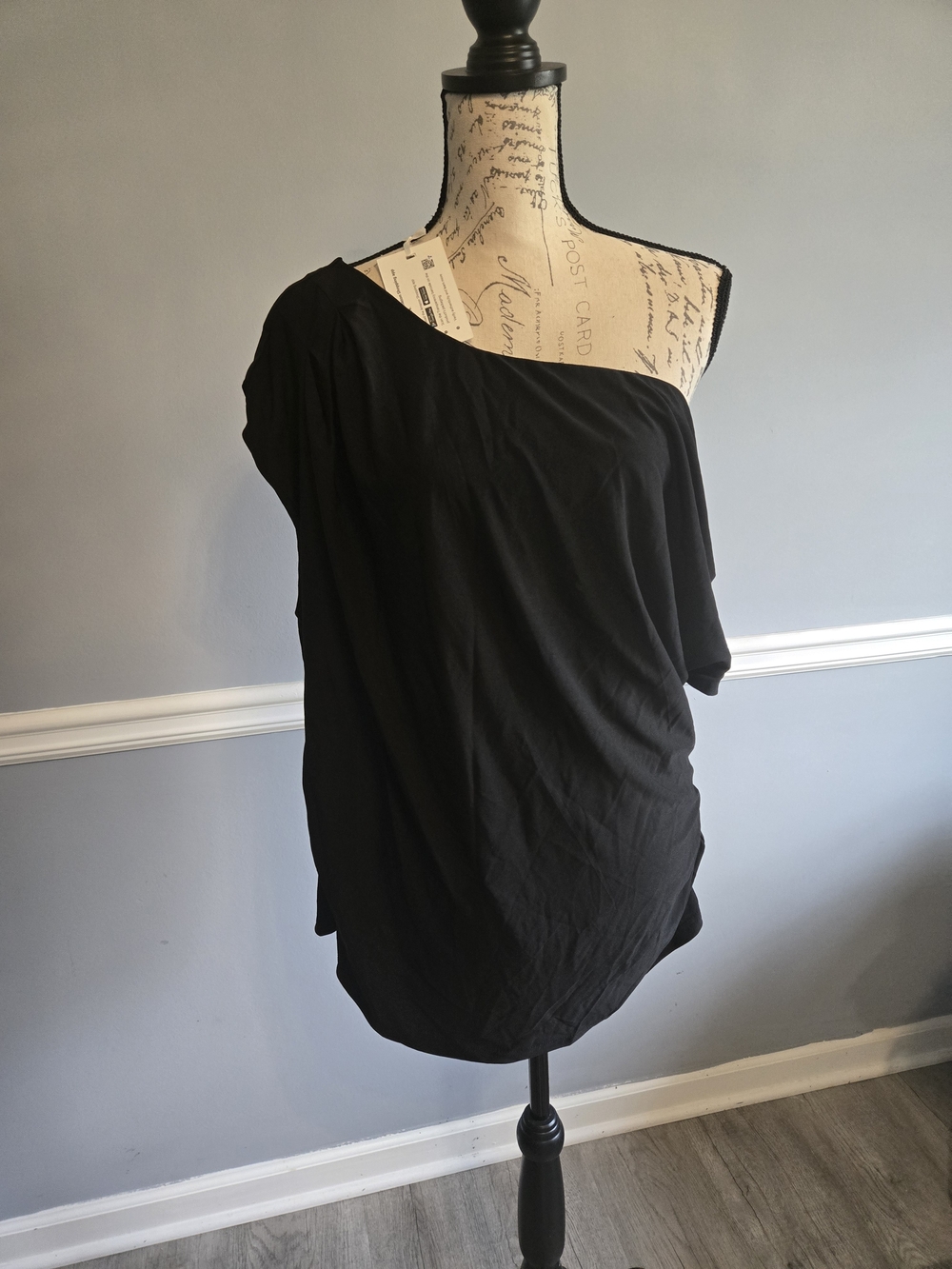 Grace Karin One-Shoulder Black Women's Top